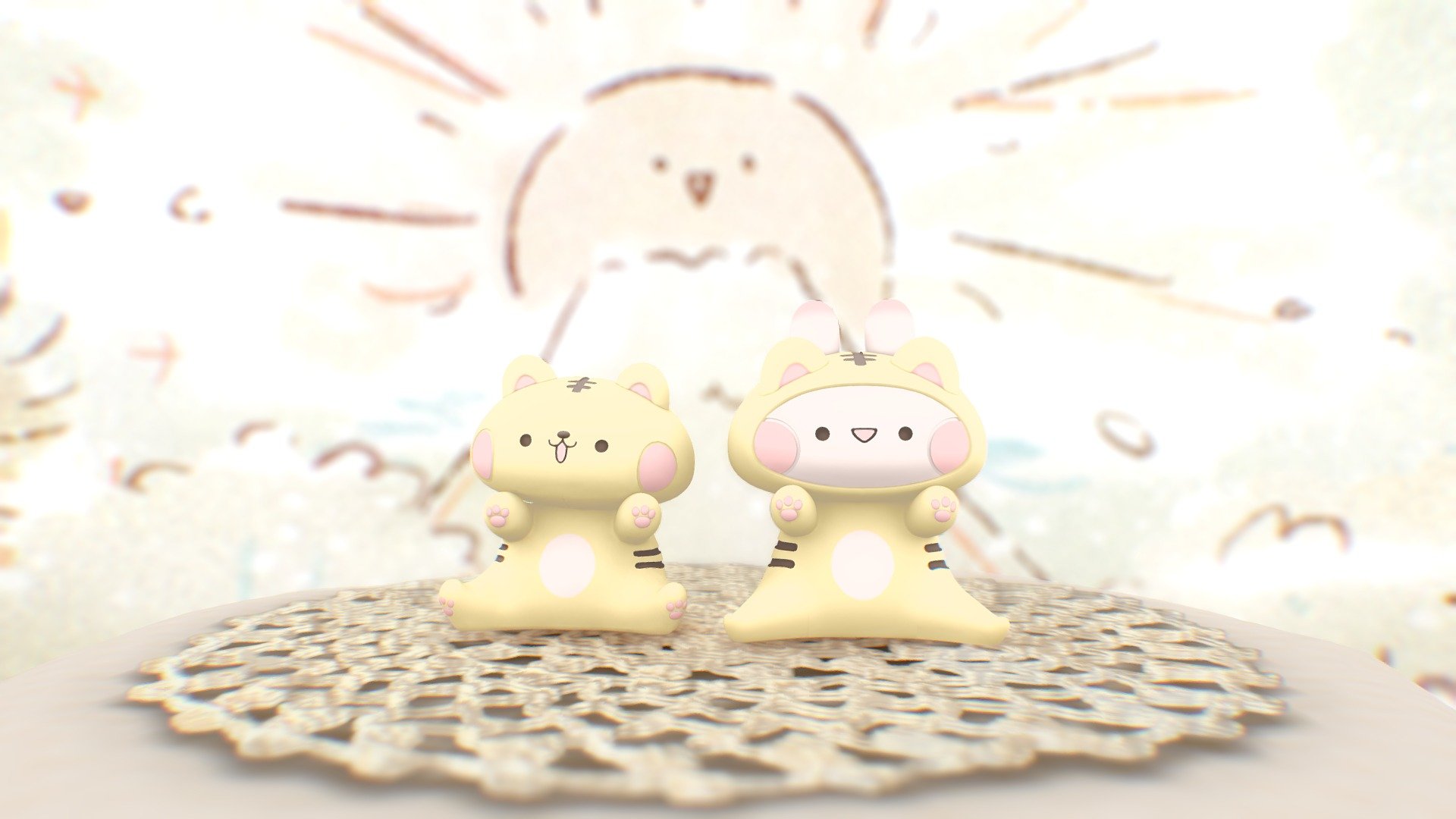 Tora & ToraUsagi - Tiger & TigerRabbit - 3D model by SAWAHATA [ba2dd58 ...