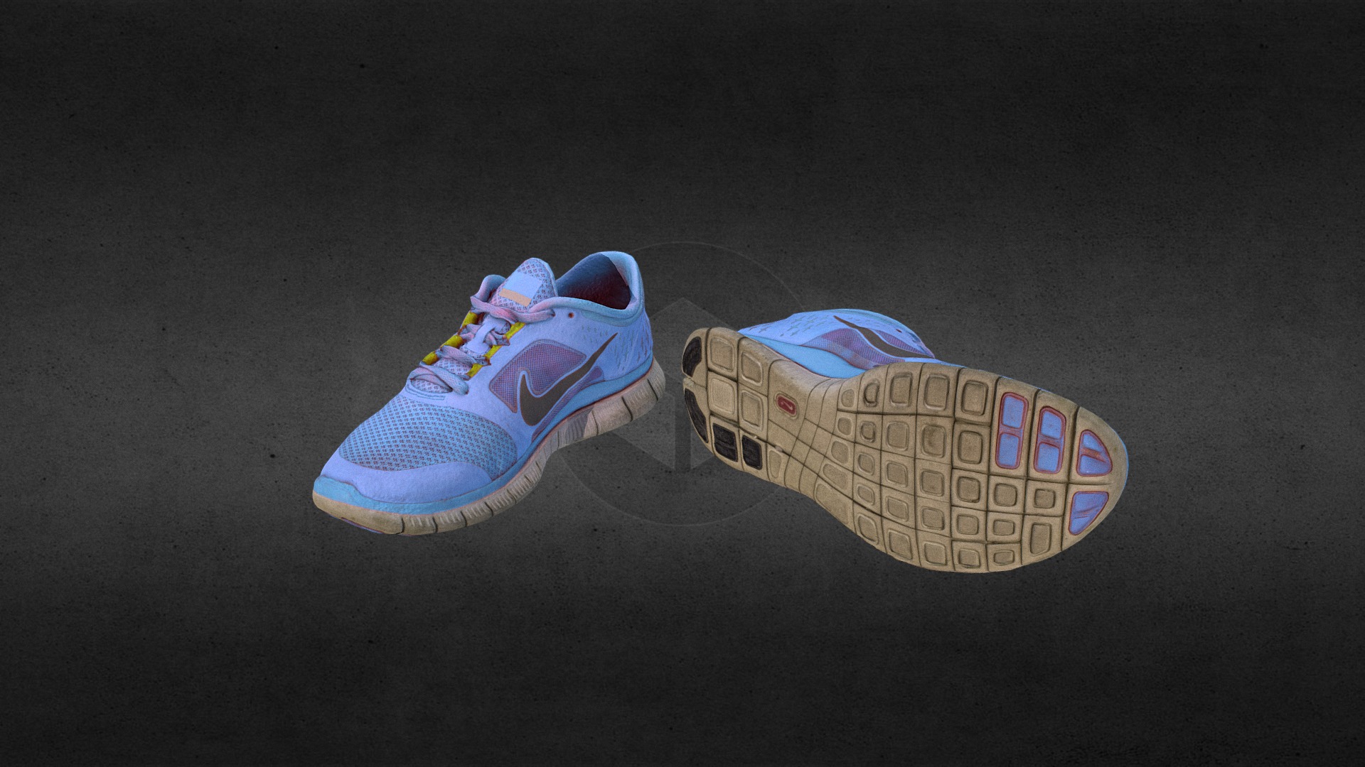 3D model Pair of Nike shoes - This is a 3D model of the Pair of Nike shoes. The 3D model is about a pair of shoes.