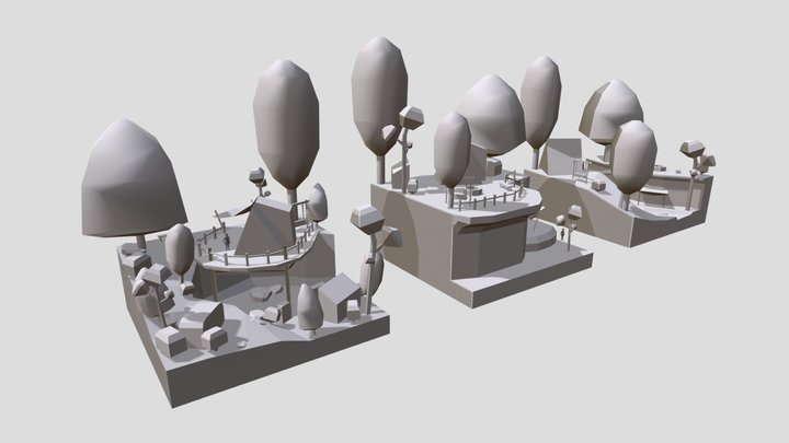 Eco House - Diorama and House blockout 3D Model