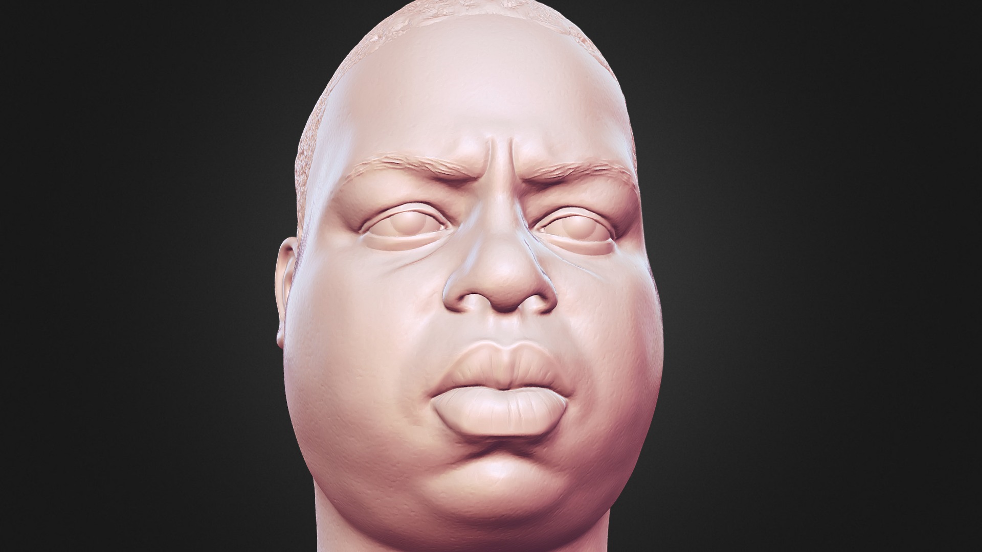3D model Notorious B.I.G Biggie 3D printable portrait - This is a 3D model of the Notorious B.I.G Biggie 3D printable portrait. The 3D model is about a statue of a man with a white head covering.