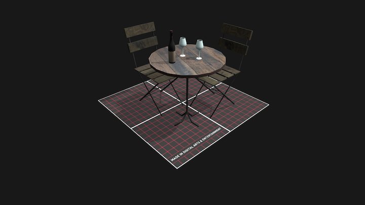 Bistro Table Prop CityScene 3D Model