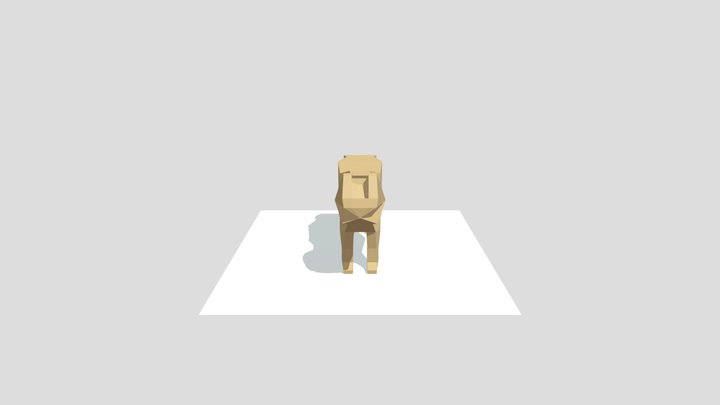 Low Poly Female Lion 3D Model
