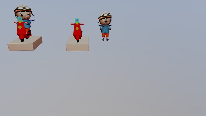 Citizen On A Scooter - Hansung - DIY 3D Model