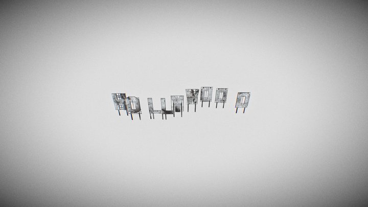 Hollywood Sign (Postapocalyptic Version) 3D Model