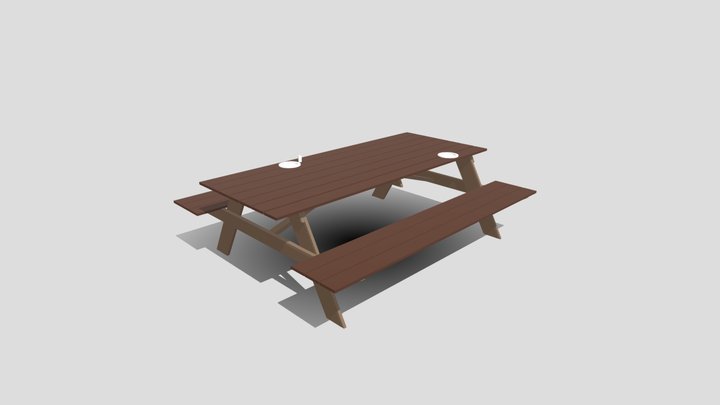 Picnic table - lowpoly 3D Model