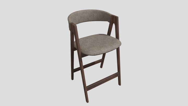 Стул полубарный из массива дерева для кухни – Free 3D Model STL
