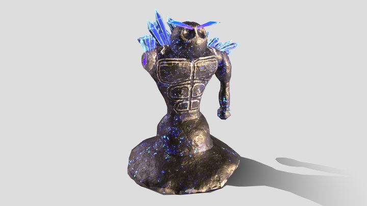 Crystal Rock Golem 3D Model
