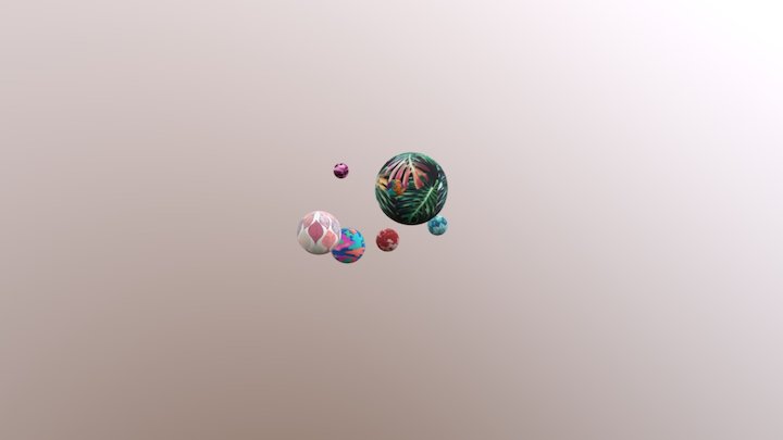 Floral Planets 3D Model