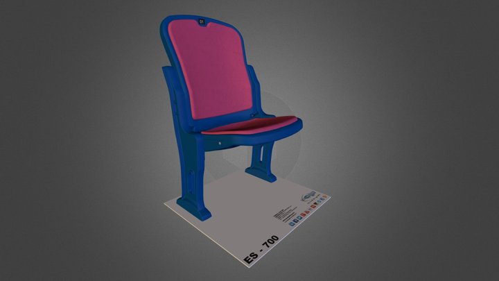 ES-700 2P Semi Upholstery without armrest 3D Model