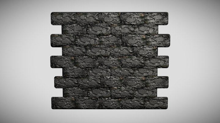 (FREE) Low poly Brick wall 3D Model
