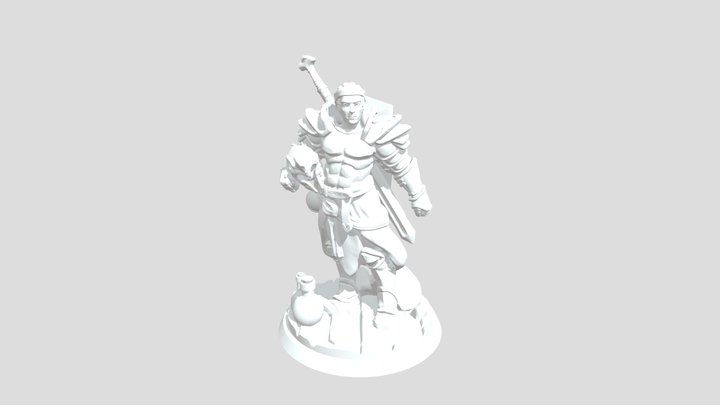 Male Human Paladin Alt - D&D 3D Model