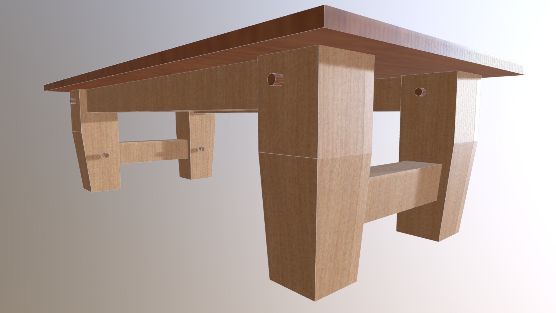 Heavy Timber Coffee Table — Sketchfab embed 3D viewer