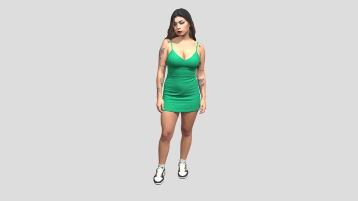 Emerald Mini Dress Portrait – Kostenloses 3D-Modell STL