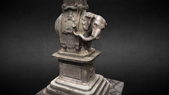 Elefante con obelisco de G.L. Bernini (Roma) 3D Model
