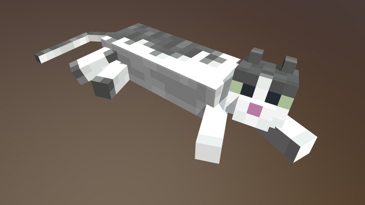 Minecraft Cat Lying 3D Model