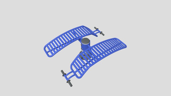 Outdoor sit-up bench - Outdoor Gym 3D Model
