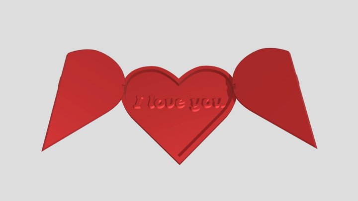 Heart With An Inscription For 3D Printing