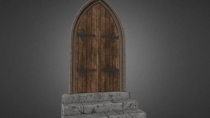Medieval Gothic Style Door 3D Model
