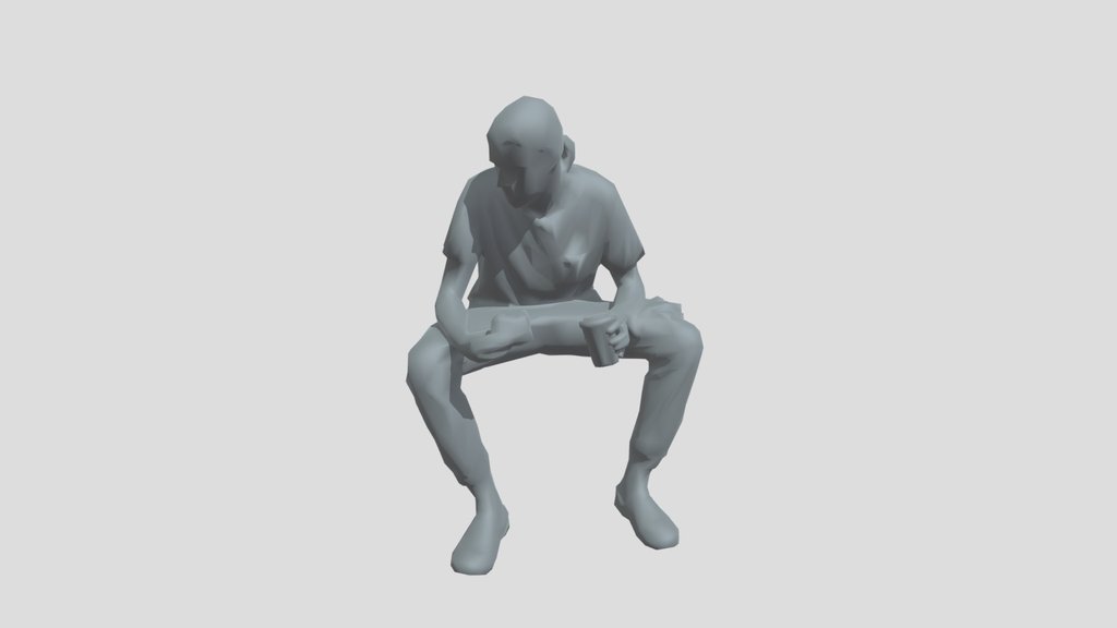Lowpoly Construction Worker Sitting
