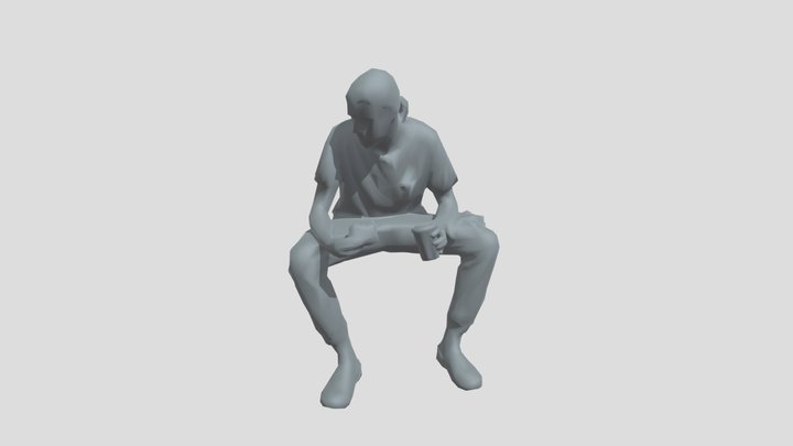 Lowpoly Construction Worker Sitting
