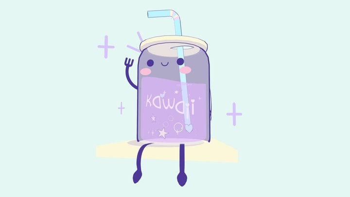 Kawaii Soda by Becky Cas 3D Model