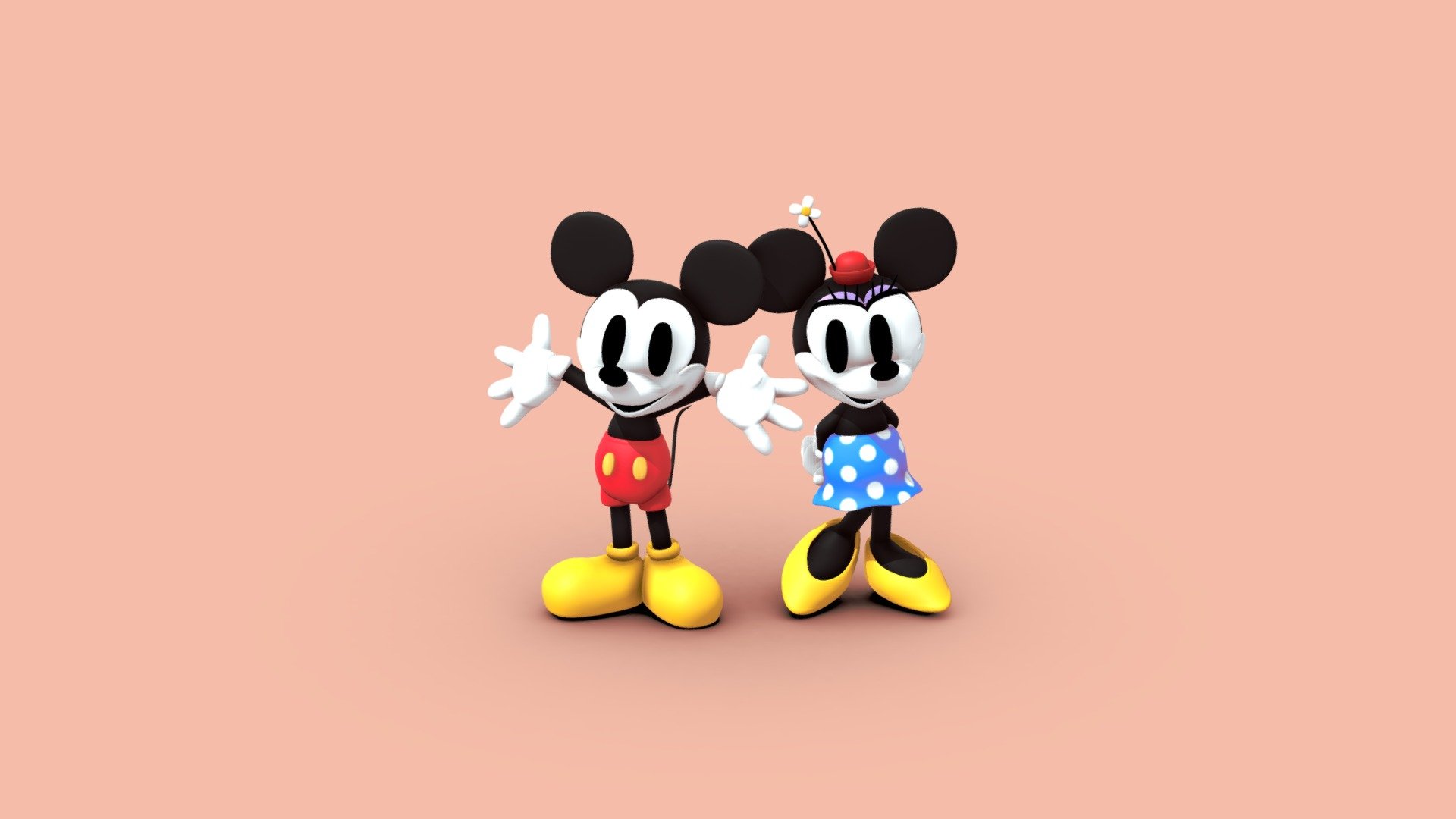 Mickey And Minnie Mouse - 3D model by TheRedToony (@TheRedToonyboi)  [ba48a3b]