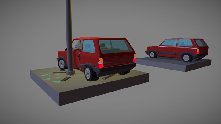 fiat panda damage HW XYZ 3D Model