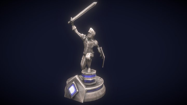 Warrior Statue Stylized 3D Model