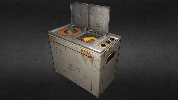 Wash Machine - Low-poly 3D Model