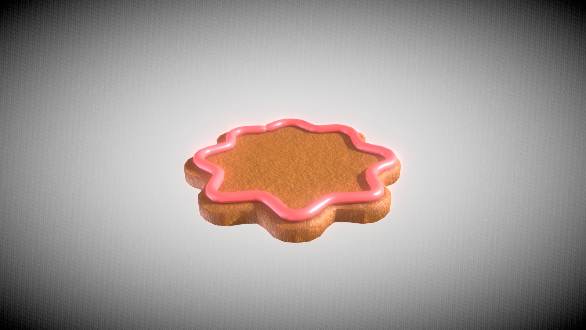 3D model Gingerbread with pink decoration - This is a 3D model of the Gingerbread with pink decoration. The 3D model is about a red and white sea creature.