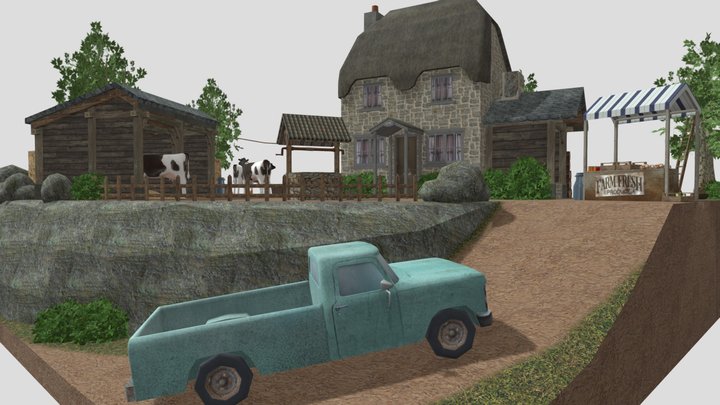 DAE Diorama retake – Small farm 3D Model
