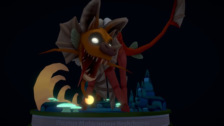 Long-eared maned dragonwolf (first pose) 3D Model