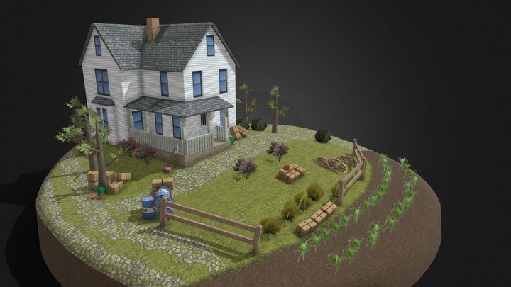 DAE Diorama retake - Small Farm 3D Model