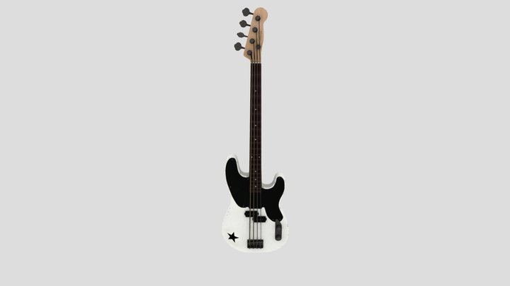 Fender P Bass White 3D Model