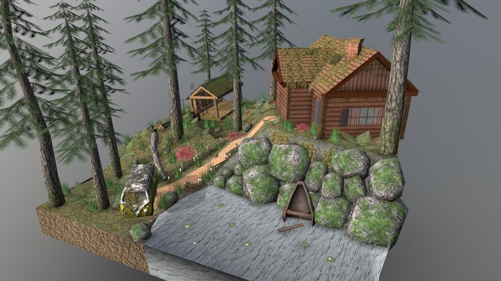 Diorama Forest Loner WIP 3D Model