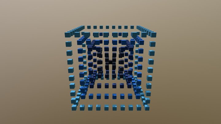 Blue Cube 3D Model