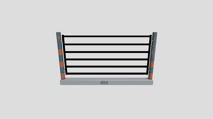 Metal Grill Fence 404 3D Model