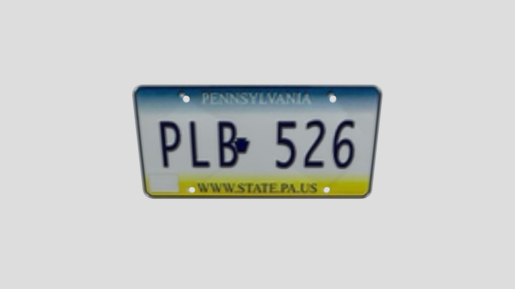 Pennsylvania Licence Plate Pl