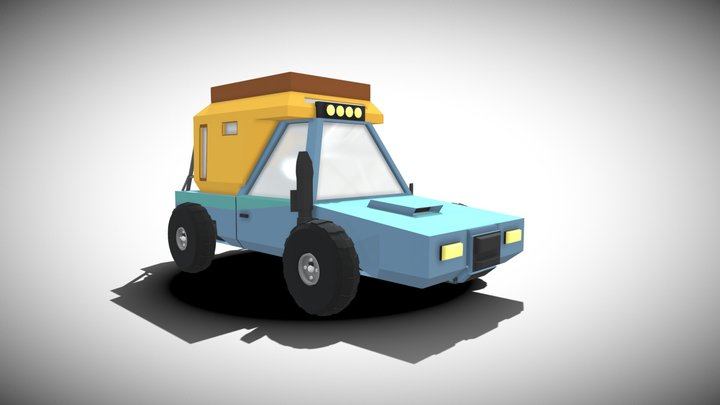 Low Poly Car Truck 3D Model