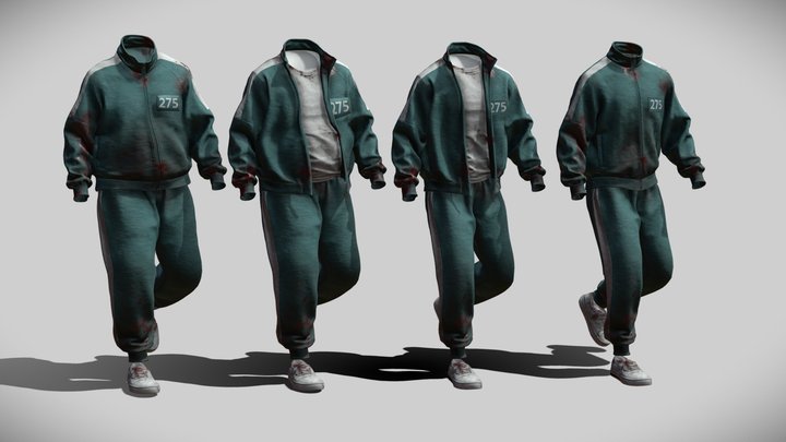 Squid game Inspired Tracksuit for Metahumans 3D Model