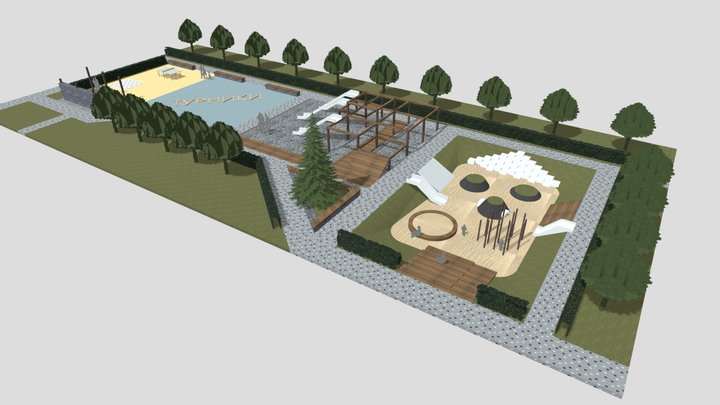 Детская площадка болванка 3D Model