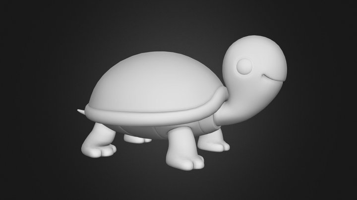 Tortoise sea turtle cartoon toon animal fish sea 3D Model