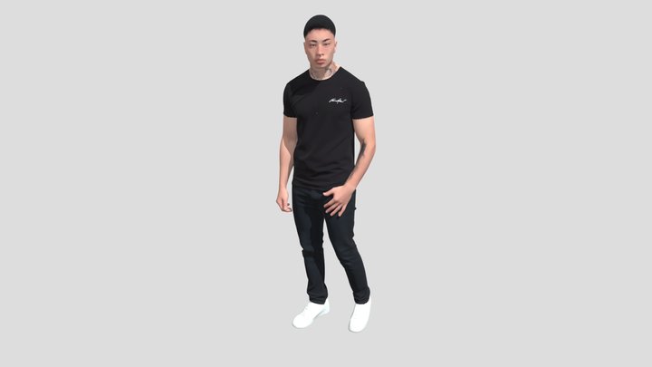 Casual Portrait In A Black T- Shirt – Kostenloses 3D-Modell STL