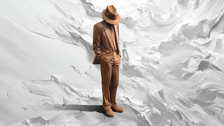 Stylized Wooden Human Statue