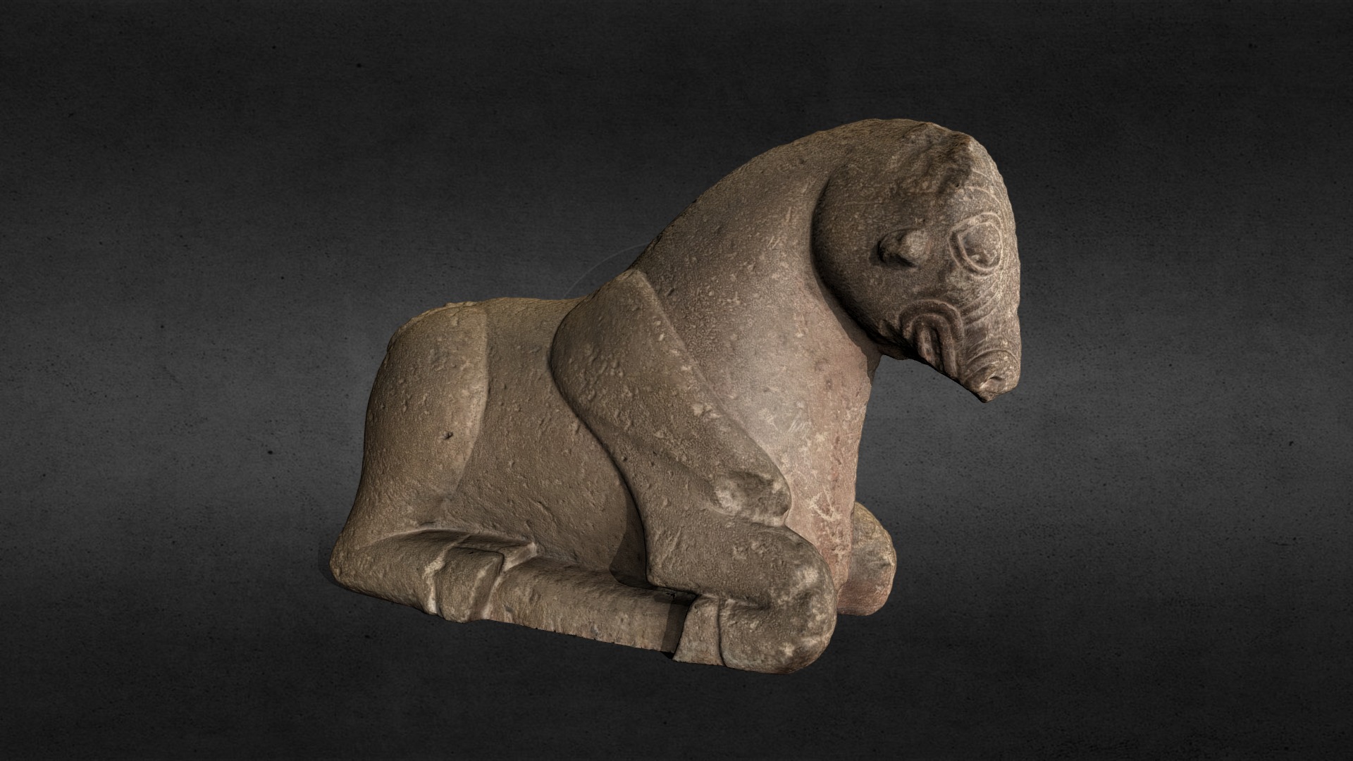3D model Iberian bull - This is a 3D model of the Iberian bull. The 3D model is about a stone sculpture of a person.