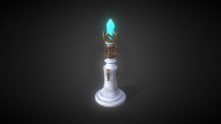 Fantasy Pilar Crystal Pathmarker 3D Model