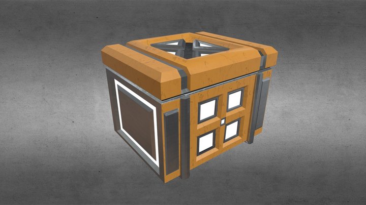 Simple Sci-FI Crate 3D Model
