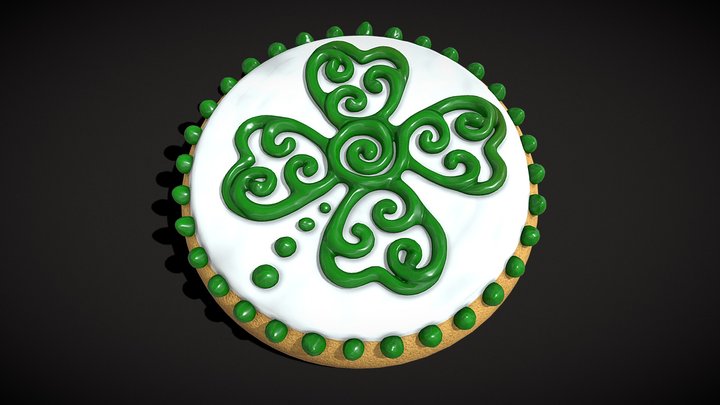 Small Round St Patrick Cookie 3D Model