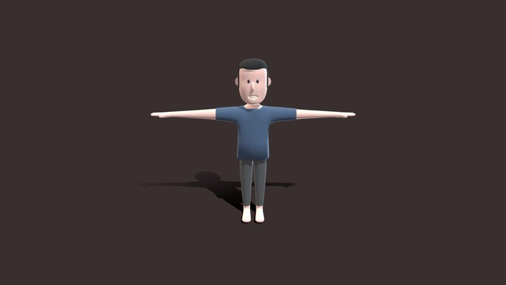 Simple stylized male character 3D Model