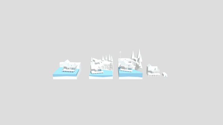 By The Ocean - Diorama and House blockout 3D Model